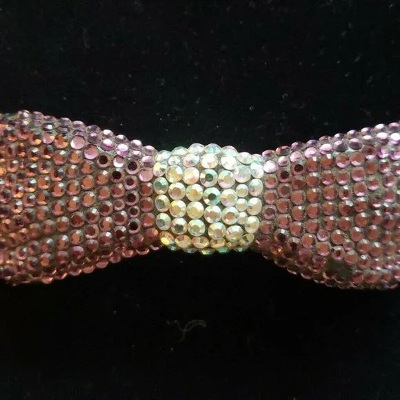 Cosplay French Pink And White Rhinestone Womens Bow Hairclip  display picture 2